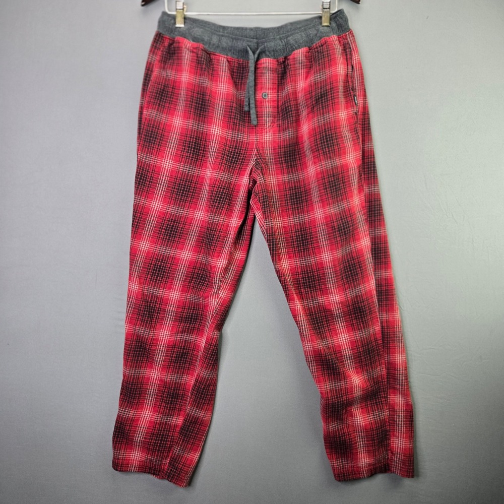 Eddie Bauer Lounge Pajama Pants Red Plaid Flannel Size M Mens Sleepwear Bottoms